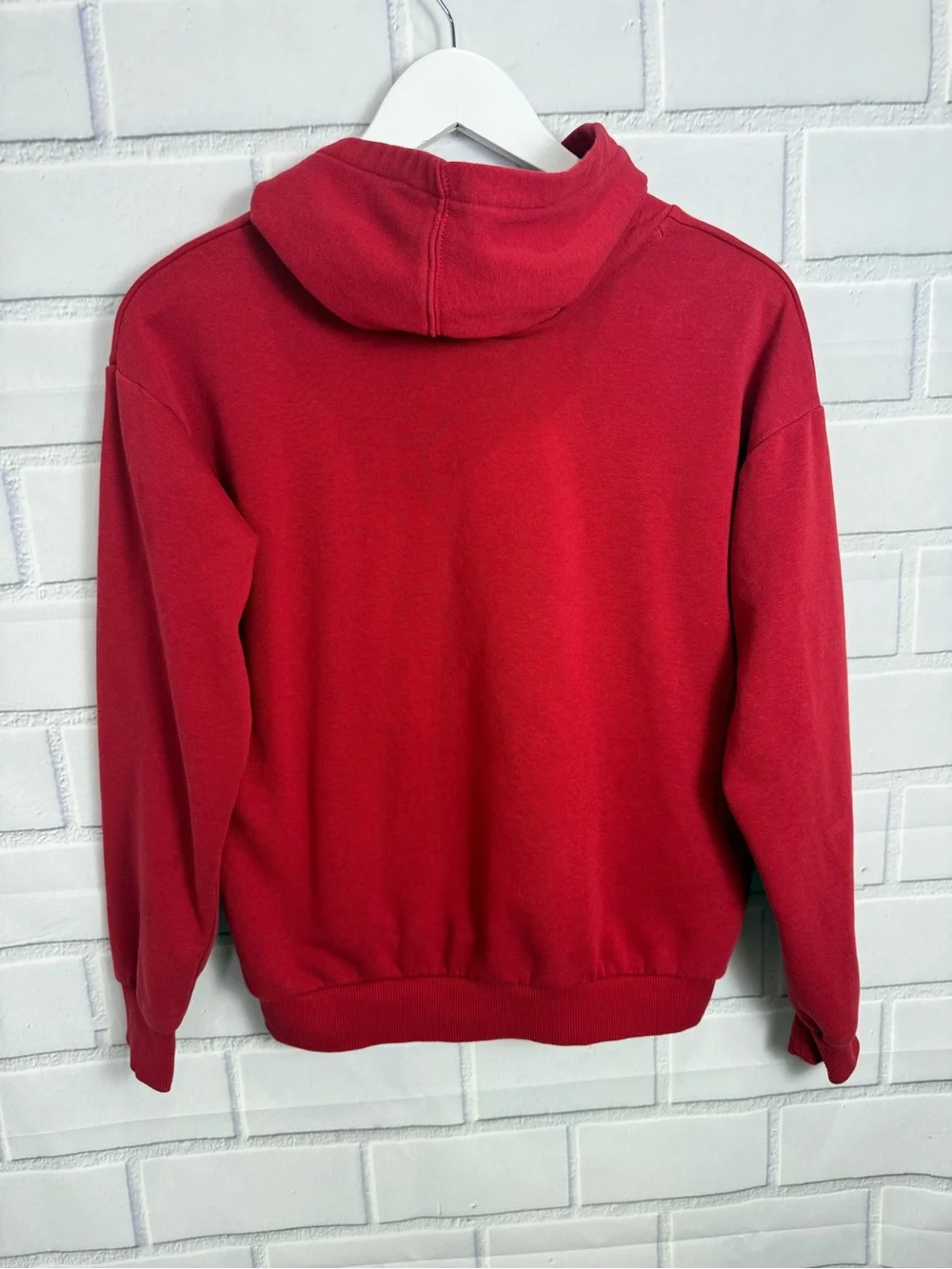 Converse Boys Red Graphic Hoodie Sweatshirt Size L (12-13 Yrs) Cozy Fleece